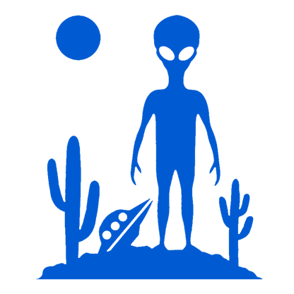 UFO & Alien Desert Landing Sticker