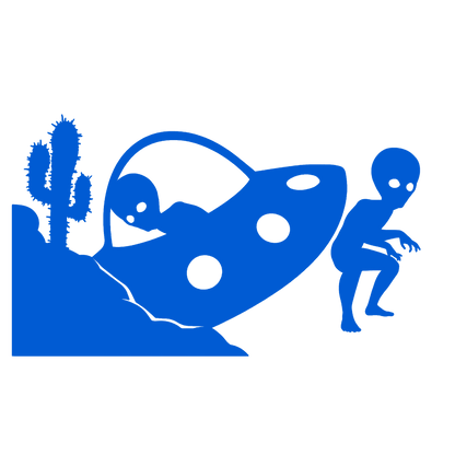 UFO & Alien Visitor Sticker