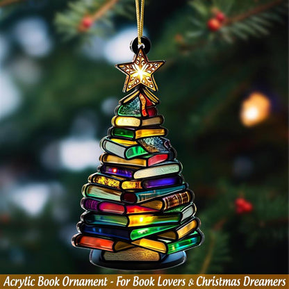 Book Christmas Tree Acrylic Ornament