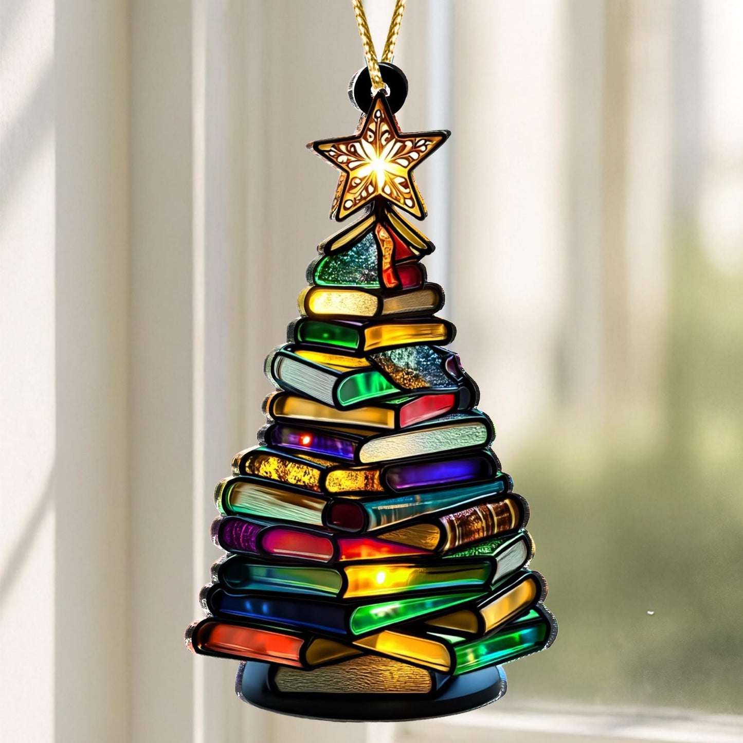 Book Christmas Tree Acrylic Ornament