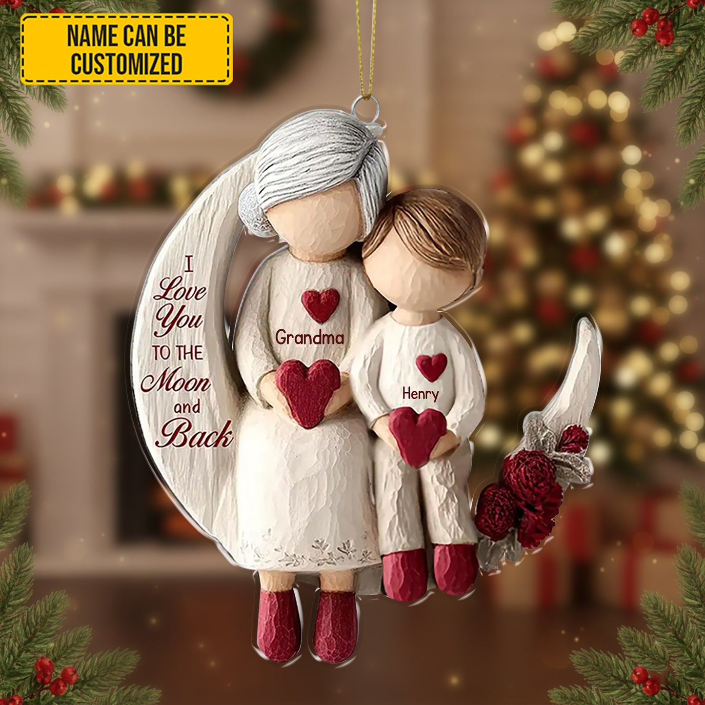 Grandma & Grandchild Moon Love Acrylic Ornament