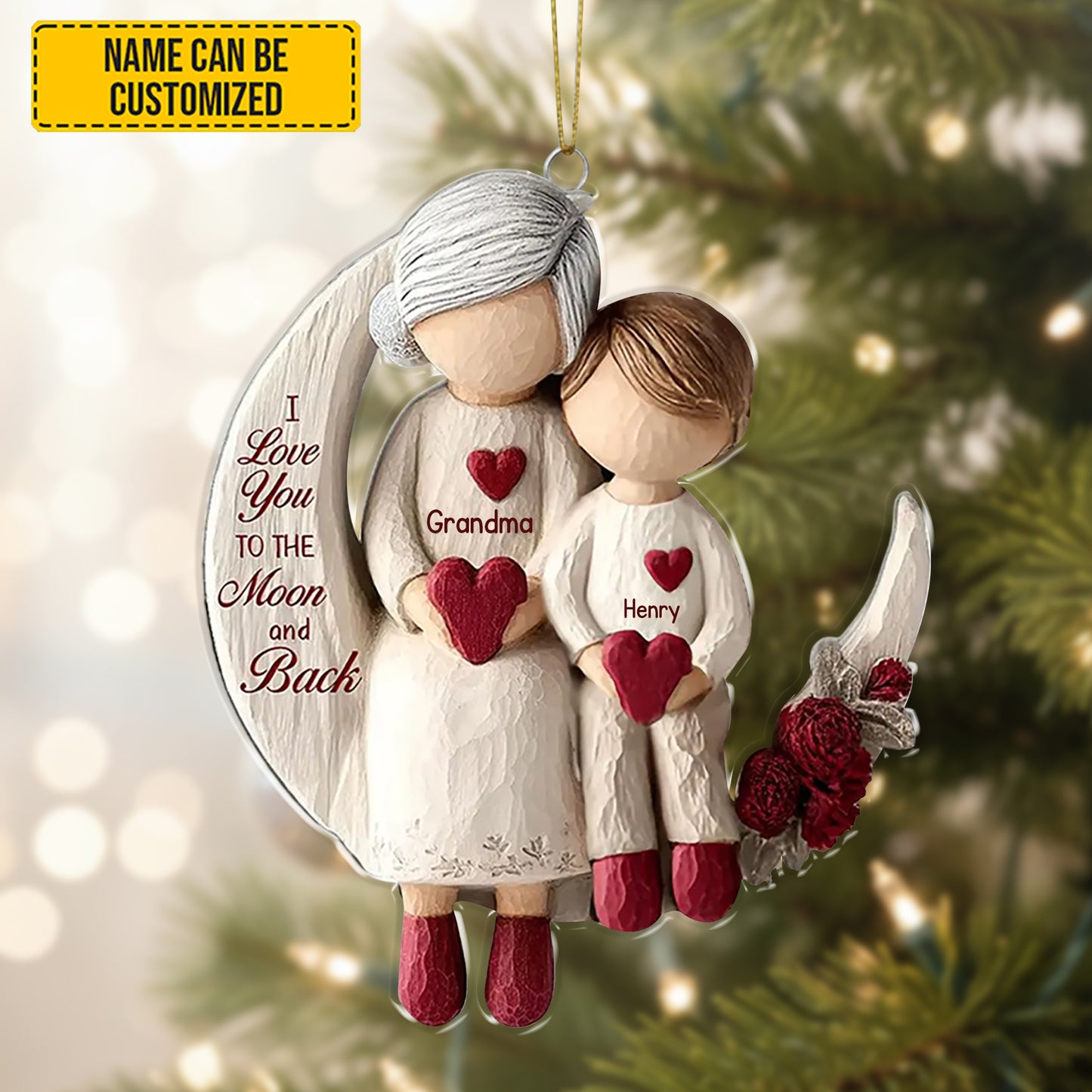 Grandma & Grandchild Moon Love Acrylic Ornament