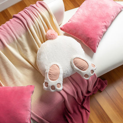 Cute Bunny Tail Throw Pillow Plush Rabbit Butt
