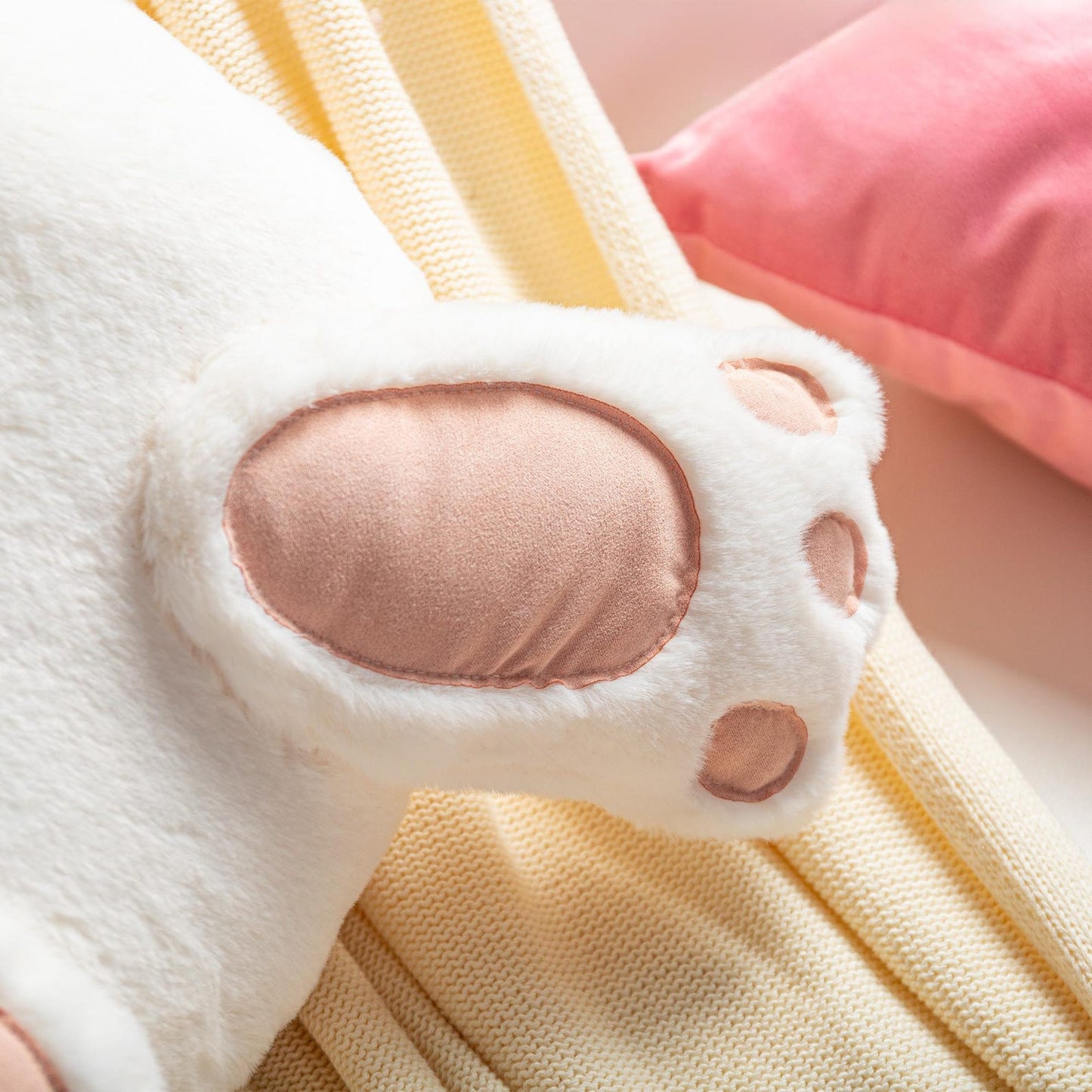 Cute Bunny Tail Throw Pillow Plush Rabbit Butt