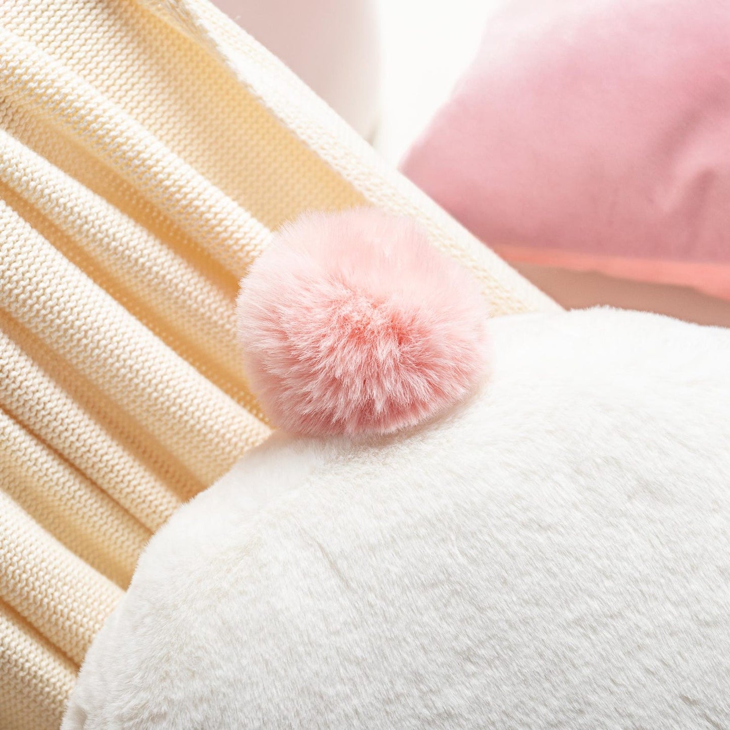 Cute Bunny Tail Throw Pillow Plush Rabbit Butt