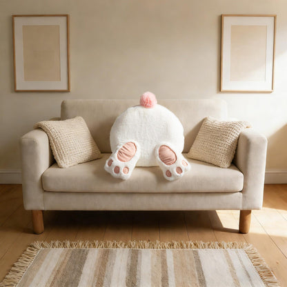 Cute Bunny Tail Throw Pillow Plush Rabbit Butt