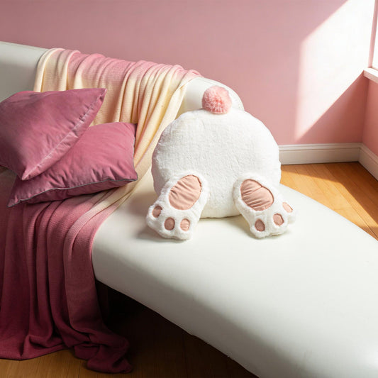 Cute Bunny Tail Throw Pillow Plush Rabbit Butt