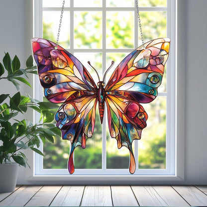 Colorful Butterflies Acrylic Window Hangings