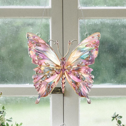 Crystal Butterfly Acrylic Window Hanging
