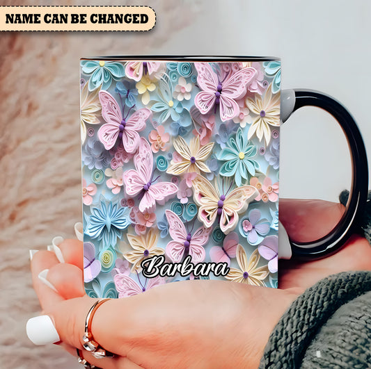 Butterfly Accent Mug - Personalized Accent Mug