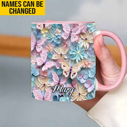 Butterfly Accent Mug - Personalized Accent Mug