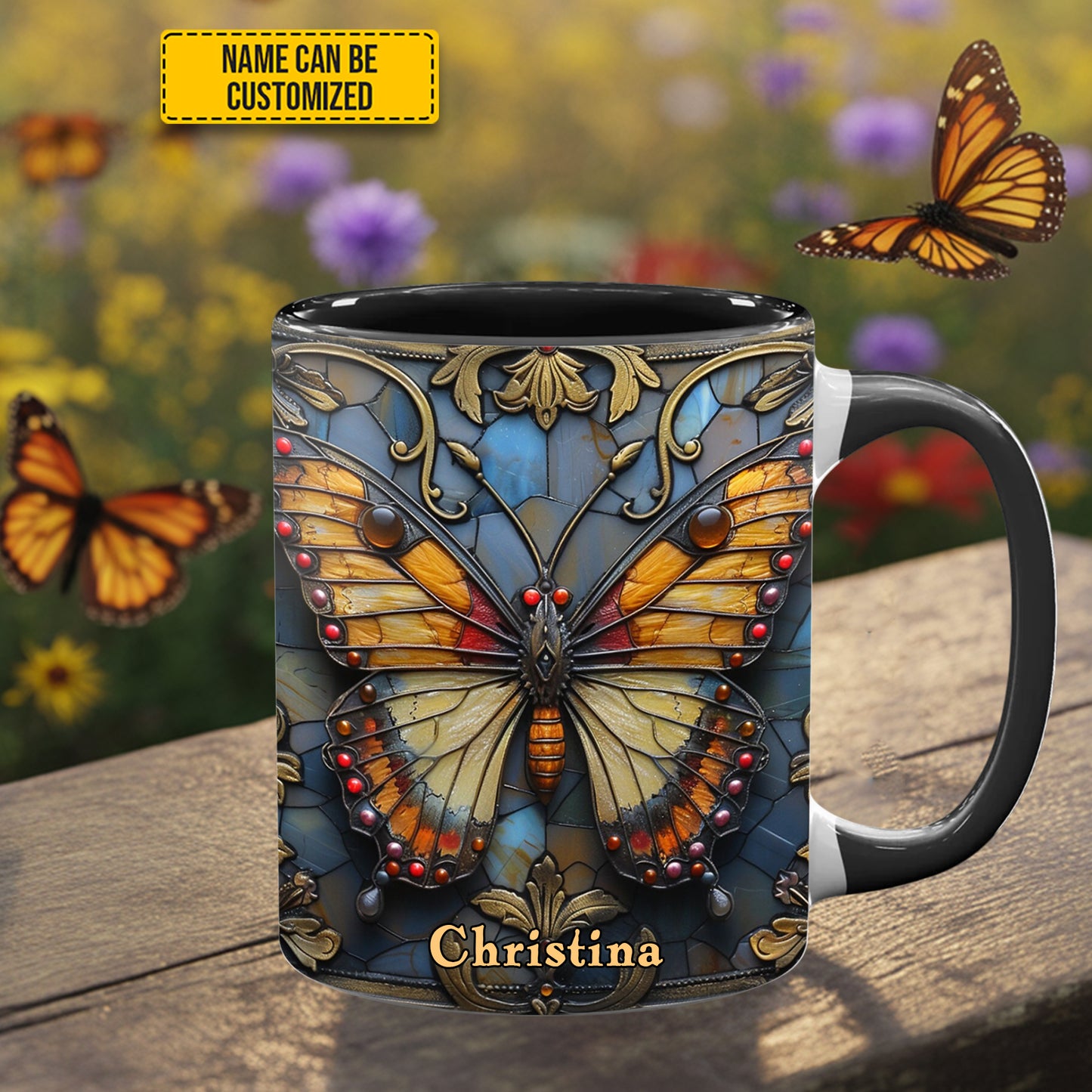 Butterfly Accent Mug - Personalized Accent Mug