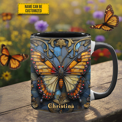 Butterfly Accent Mug - Personalized Accent Mug