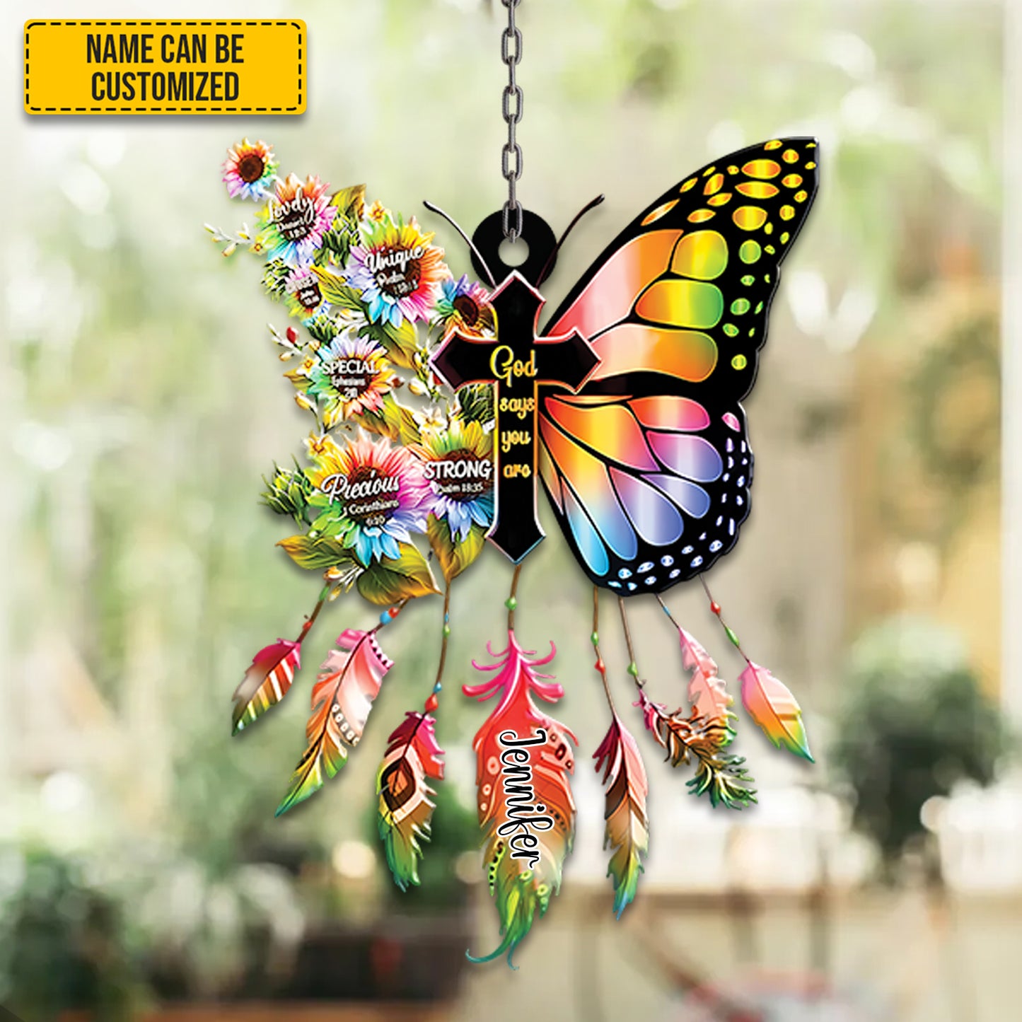 Butterfly God Says You Are acrylic window - Personalized Acrylic Window