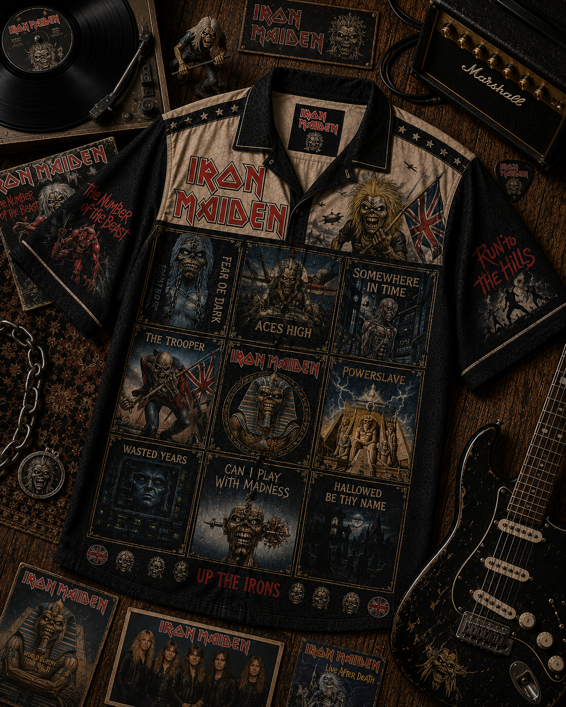 Iron Maiden Hawaiian Shirt - Vintage Music Fan Gift