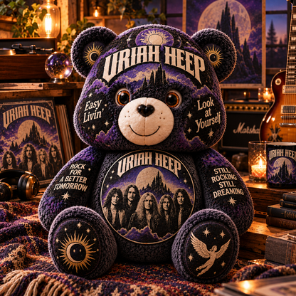 Uriah Heep Custom Shaped Bear Pillow – Easy Livin’ Classic Rock Legend Inspired Gift for Uriah Heep Fans