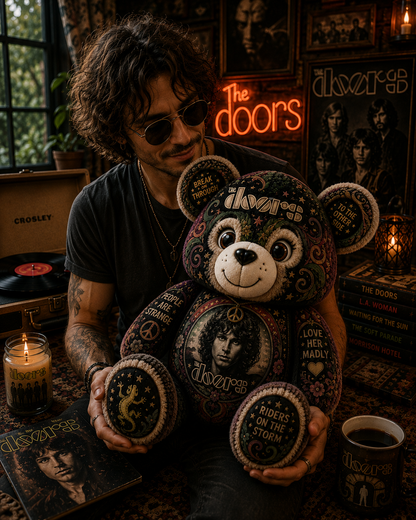 The Doors Bear Custom Shaped Pillow – Rock Music Legend Gift