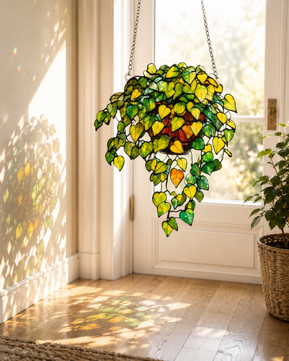 Green Leaf Window Hanging Suncatcher Acrylic