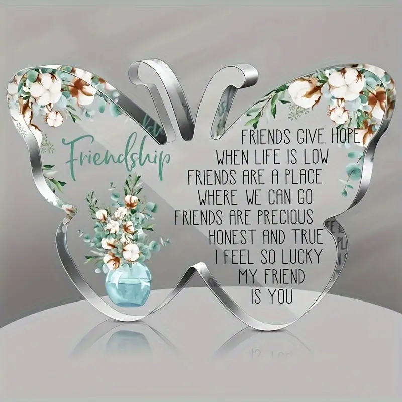 Friendship Butterfly Acrylic Plaque - Gift For Friend