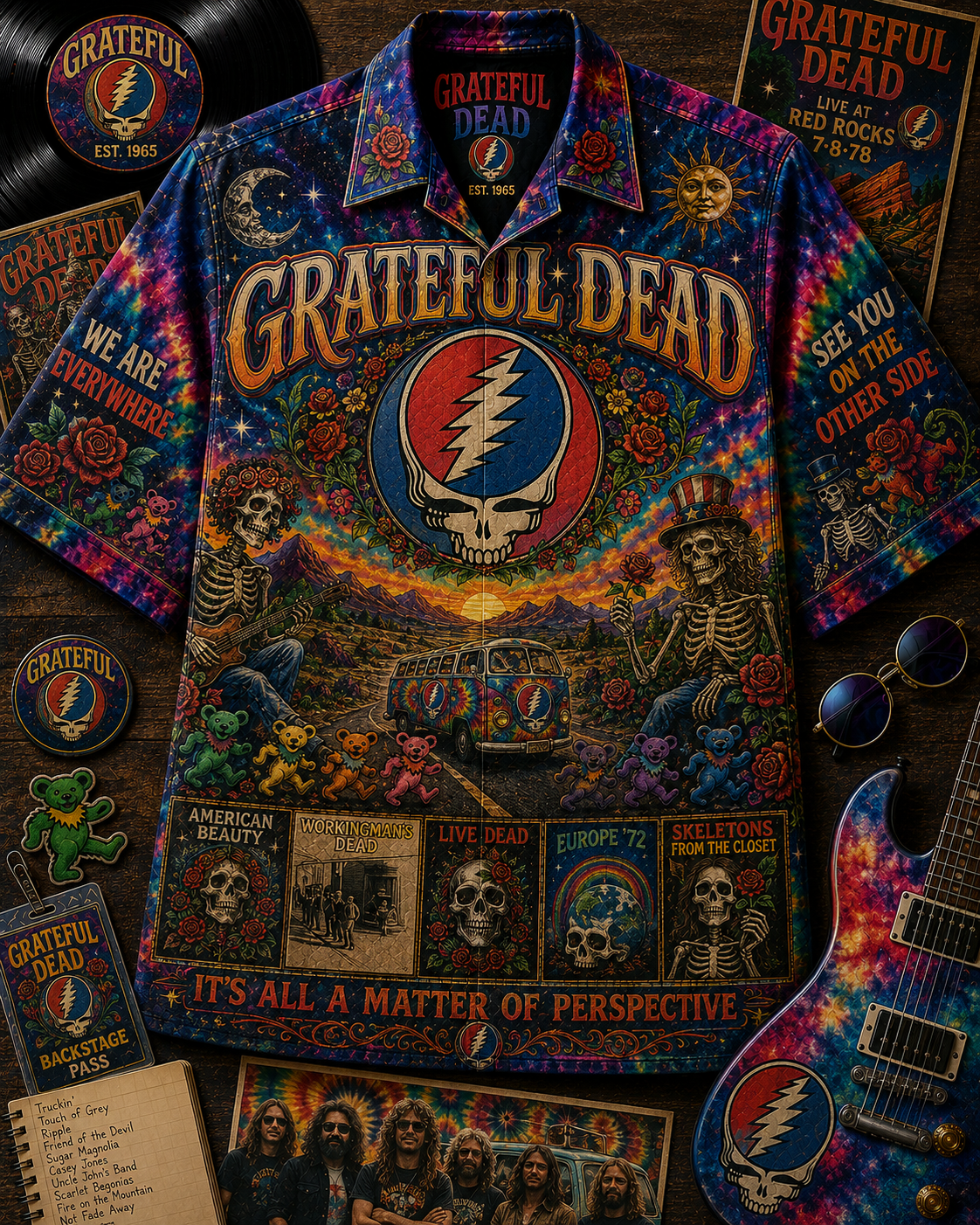 Grateful Dead Hawaiian Shirt - Vintage Music Fan Gift 2