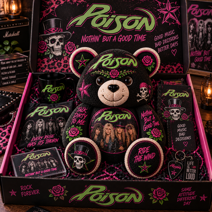 Poison Bear Custom Shaped Pillow – Nothin’ But a Good Time Music Fan Gift, Glam Rock Collectible