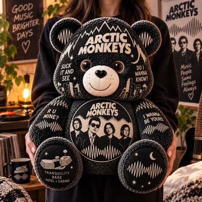 Arctic Monkeys Custom Shaped Bear Pillow – Indie Rock Music Inspired Gift for Arctic Monkeys Fans