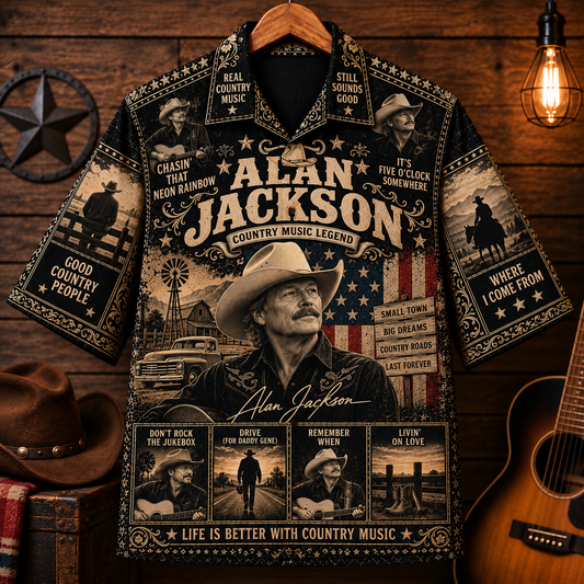 Alan Jackson Hawaiian Shirt - Vintage Country Music Fan Gift