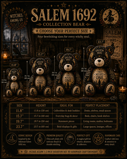 Salem 1692 They Missed One Bear Custom Shaped Pillow – Witch Gift for Halloween & Salem Witch Lovers