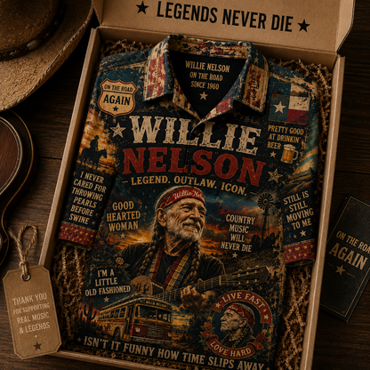 Willie Nelson Hawaiian Shirt - Vintage Country Music Fan Gift