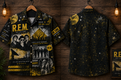 R.E.M Hawaiian Shirt - Vintage Music Fan Gift