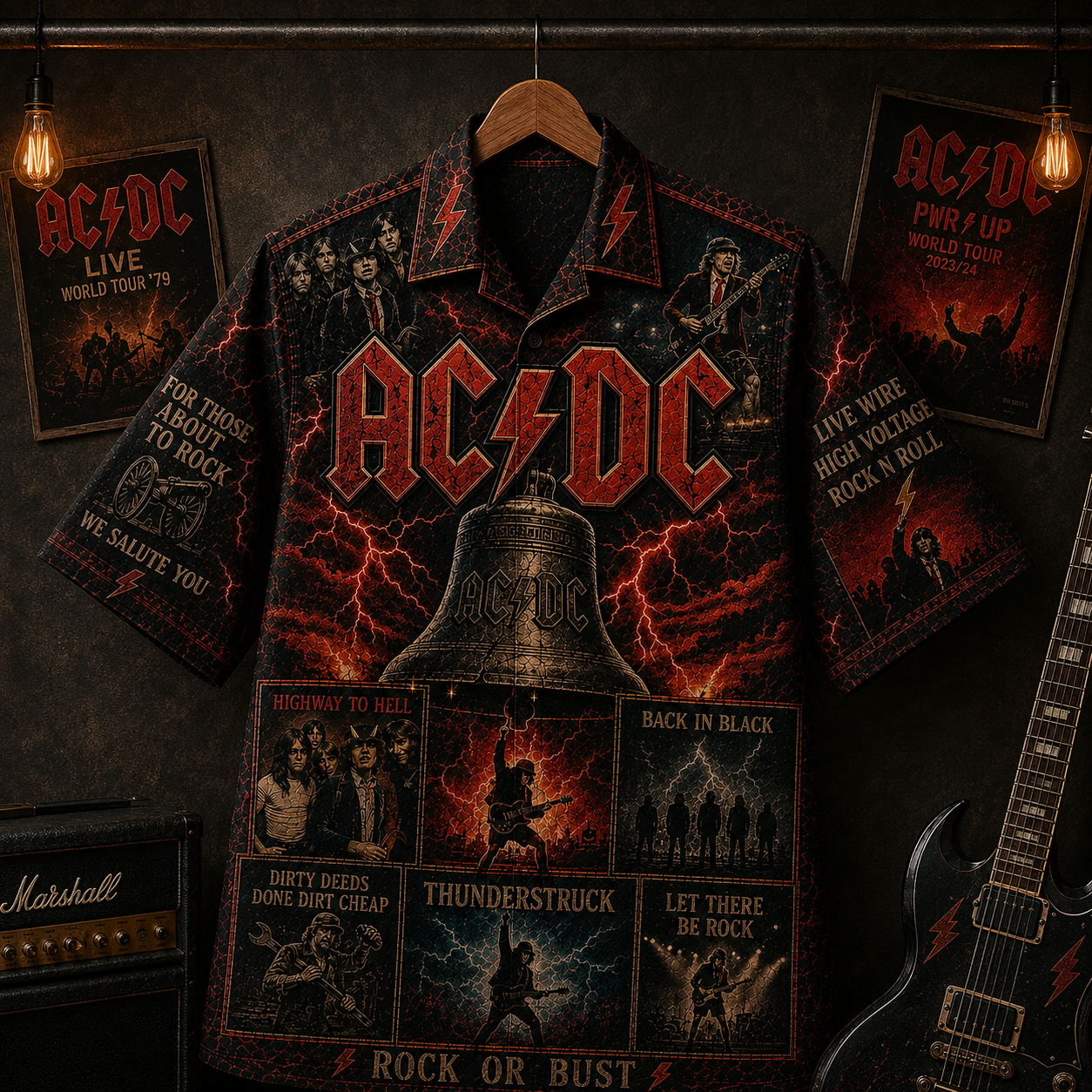 AC/DC Band Hawaiian Shirt - Vintage Music Rock Fan Gift 2