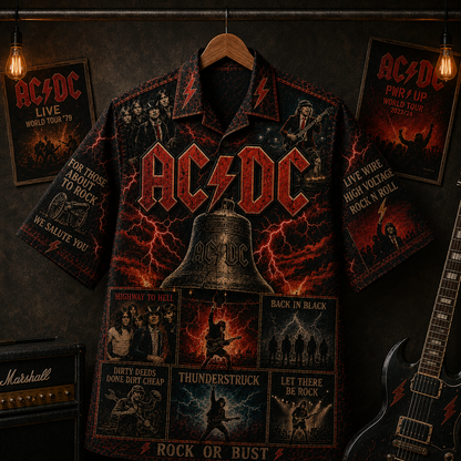 AC/DC Band Hawaiian Shirt - Vintage Music Rock Fan Gift 2