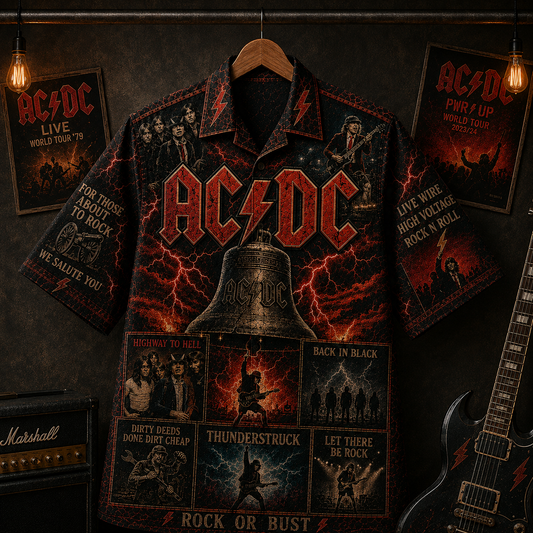 AC/DC Band Hawaiian Shirt - Vintage Music Rock Fan Gift 2