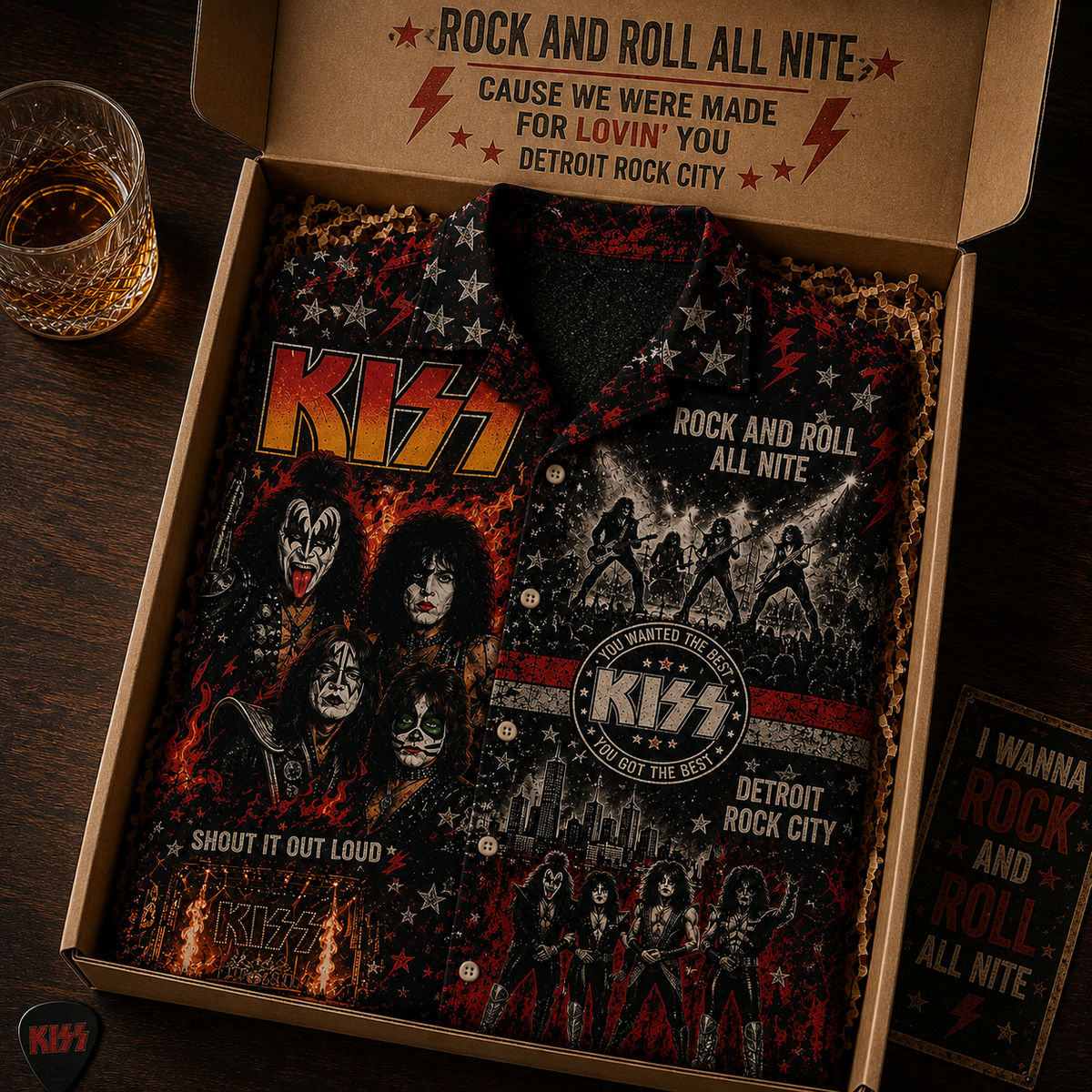 Kiss Band Hawaiian Shirt - Vintage Music Fan Gift 2