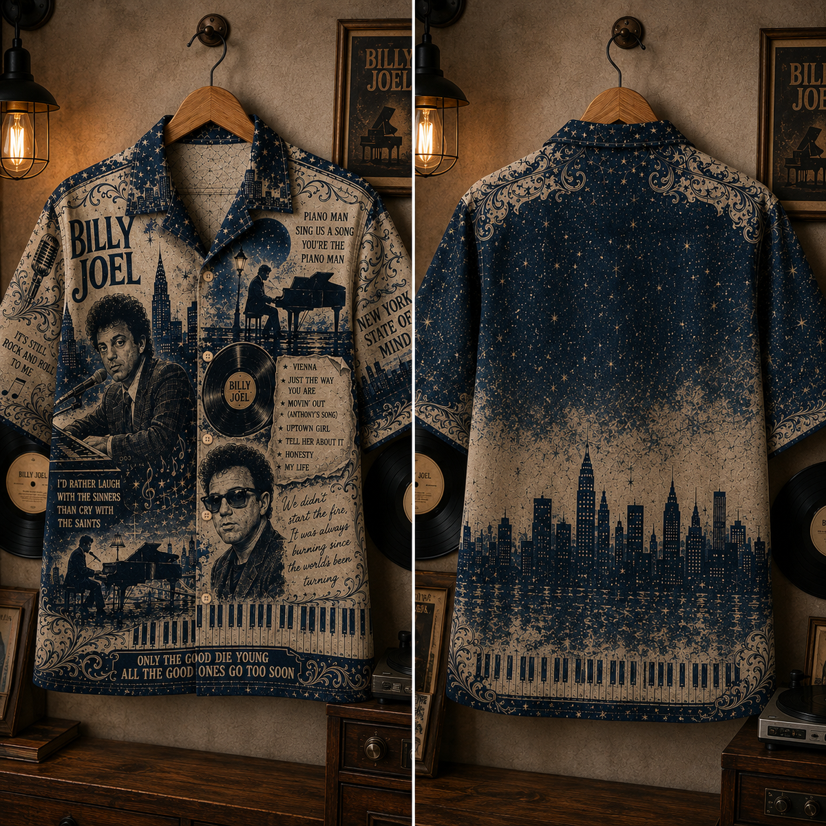 Billy Joel Hawaiian Shirt - Vintage Music Fan Gift