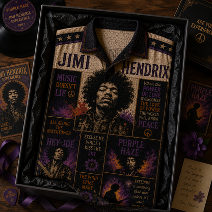 Jimi Hendrix Hawaiian Shirt - Vintage Music Fan Gift