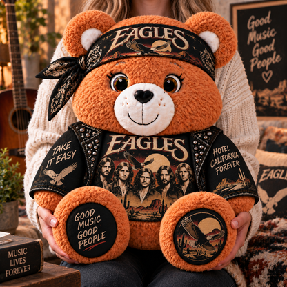 Eagles Custom Shaped Bear Pillow – Hotel California Take It Easy Classic Rock Music Inspired Gift for Eagles Fans