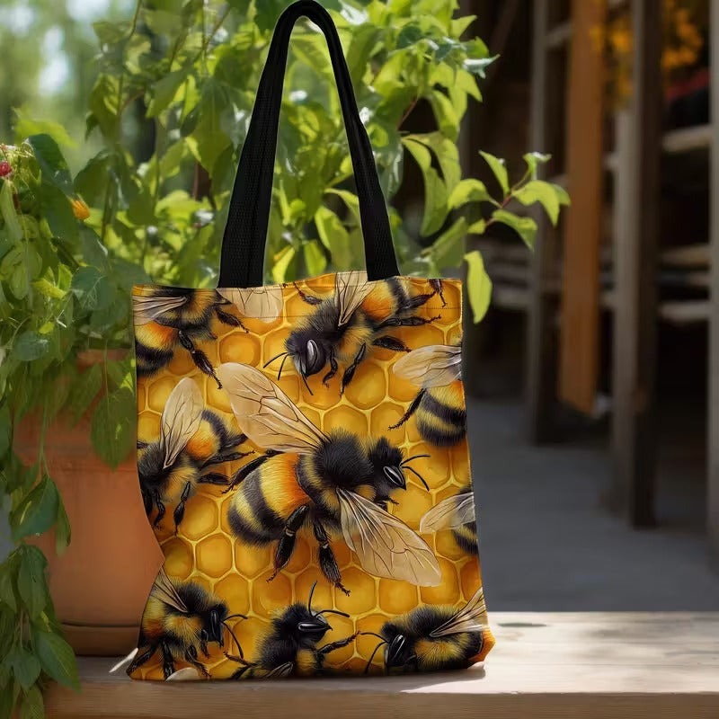 Honeycomb Busy Bees - Bee Tote Bag
