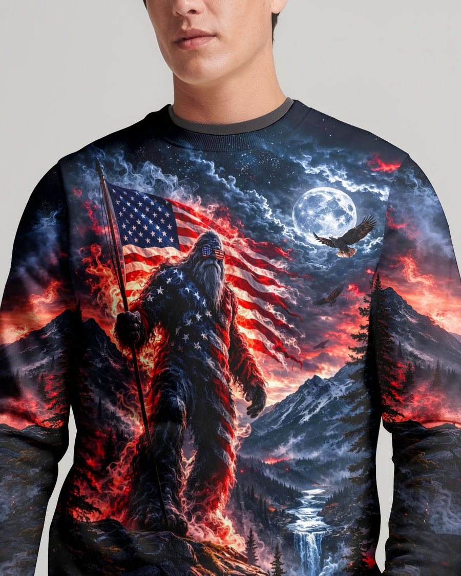 BIGFOOT WITH FLAG ALL OVER PRINT SHIRT