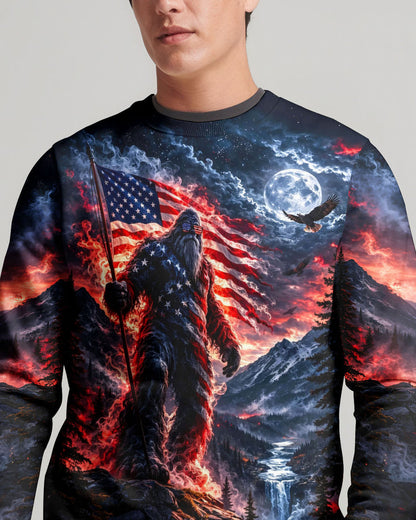 BIGFOOT WITH FLAG ALL OVER PRINT SHIRT