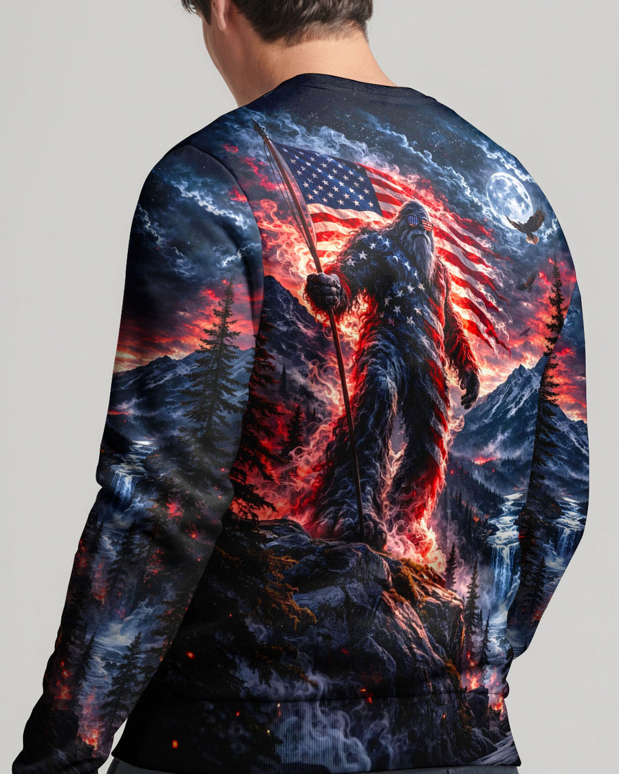BIGFOOT WITH FLAG ALL OVER PRINT SHIRT