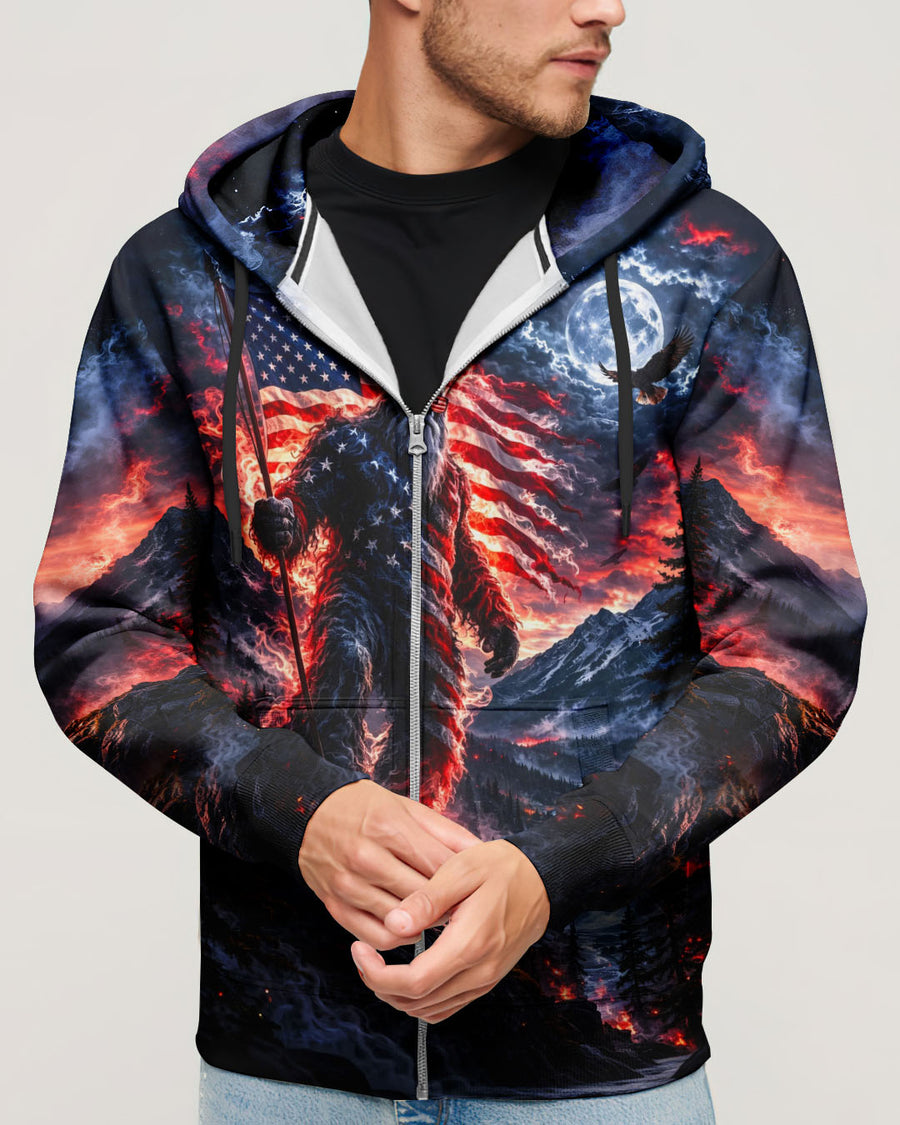 BIGFOOT WITH FLAG ALL OVER PRINT SHIRT