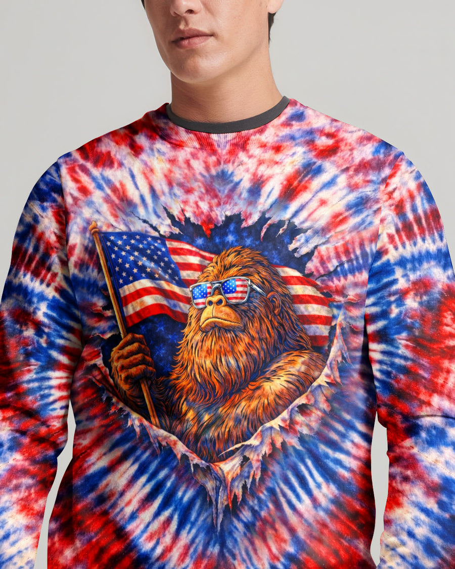 BIGFOOT RED WHITE & BLUE SWIRL ALL OVER PRINT SHIRT