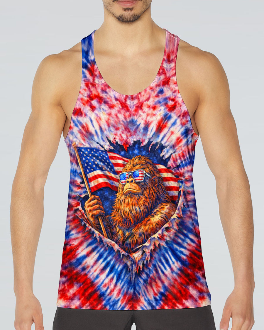 BIGFOOT RED WHITE & BLUE SWIRL ALL OVER PRINT SHIRT