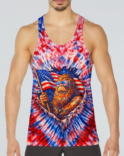 BIGFOOT RED WHITE & BLUE SWIRL ALL OVER PRINT SHIRT