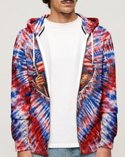 BIGFOOT RED WHITE & BLUE SWIRL ALL OVER PRINT SHIRT
