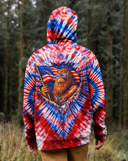 BIGFOOT RED WHITE & BLUE SWIRL ALL OVER PRINT SHIRT