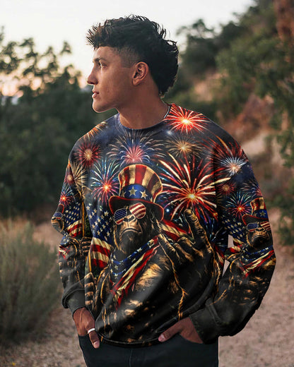 BIGFOOT FIREWORK STARS AND STRIPES ALL OVER PRINT SHIRT