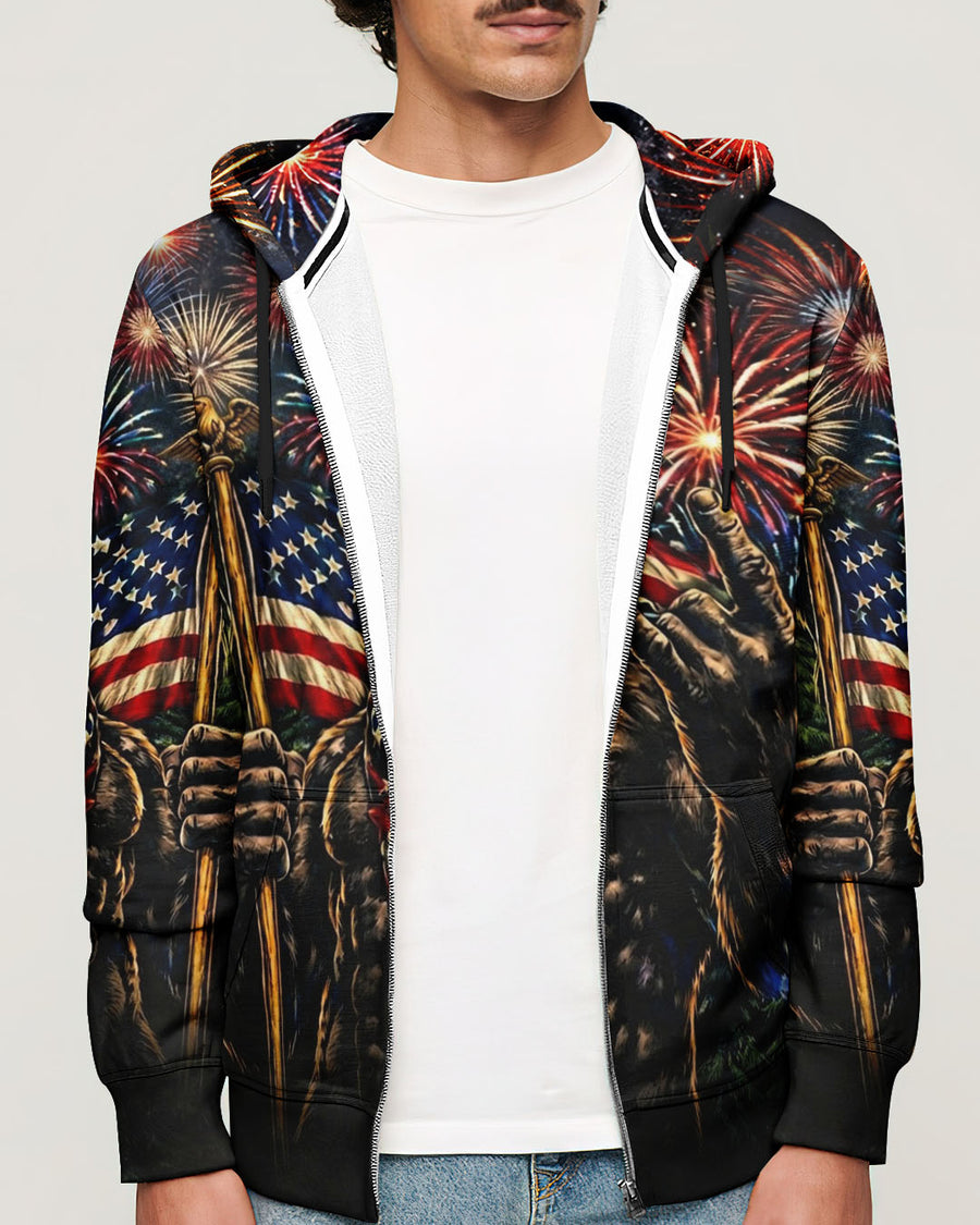 BIGFOOT FIREWORK STARS AND STRIPES ALL OVER PRINT SHIRT