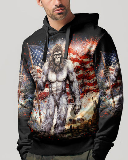 BIGFOOT FIREWORK STARS AND STRIPES ALL OVER PRINT SHIRT